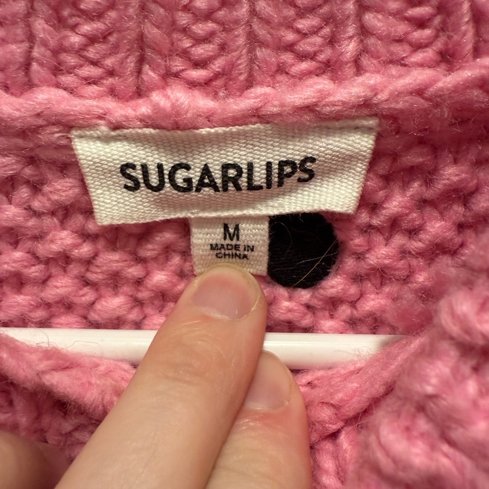 Sugarlips Pink Cropped Sweater - Picture 8 of 14